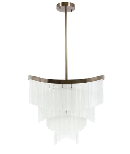 Blanche 13 Light 600mm Pendant in Brushed Chrome with Frosted Glass Panes